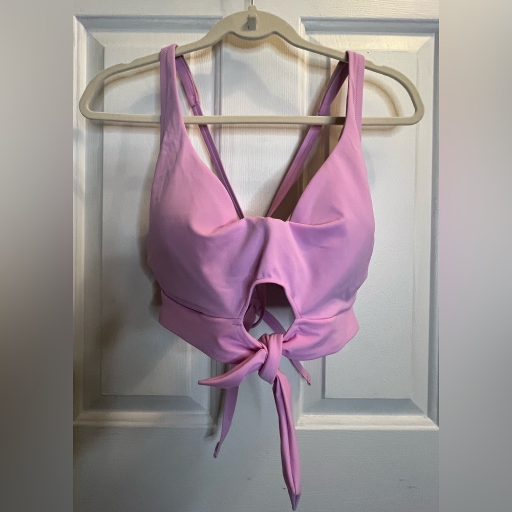 Light Pink Tie-Front Bikini Top